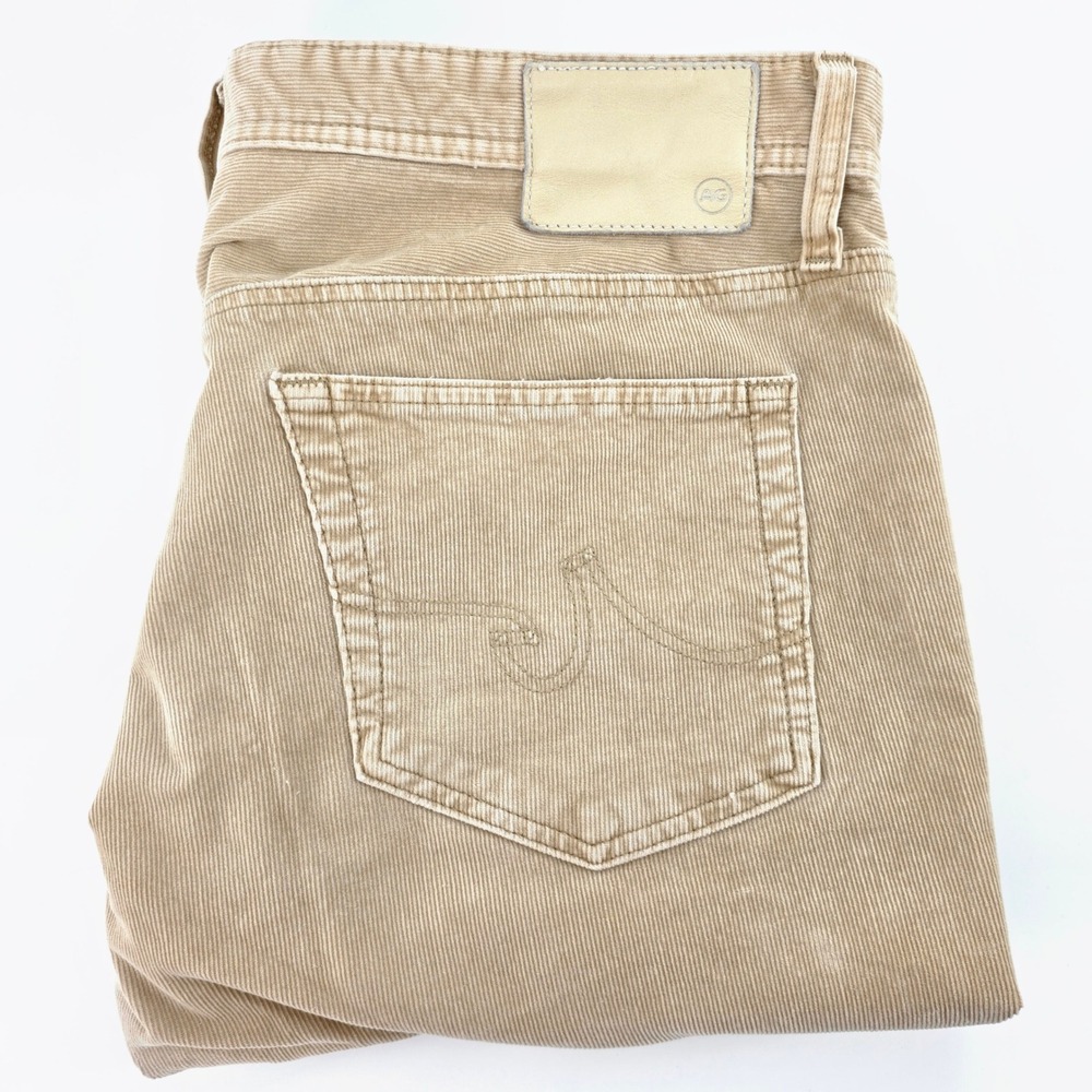 AG Adriano Goldschmied Graduate Tailored Leg Corduroy Pants Tan Beige Mens 38x32